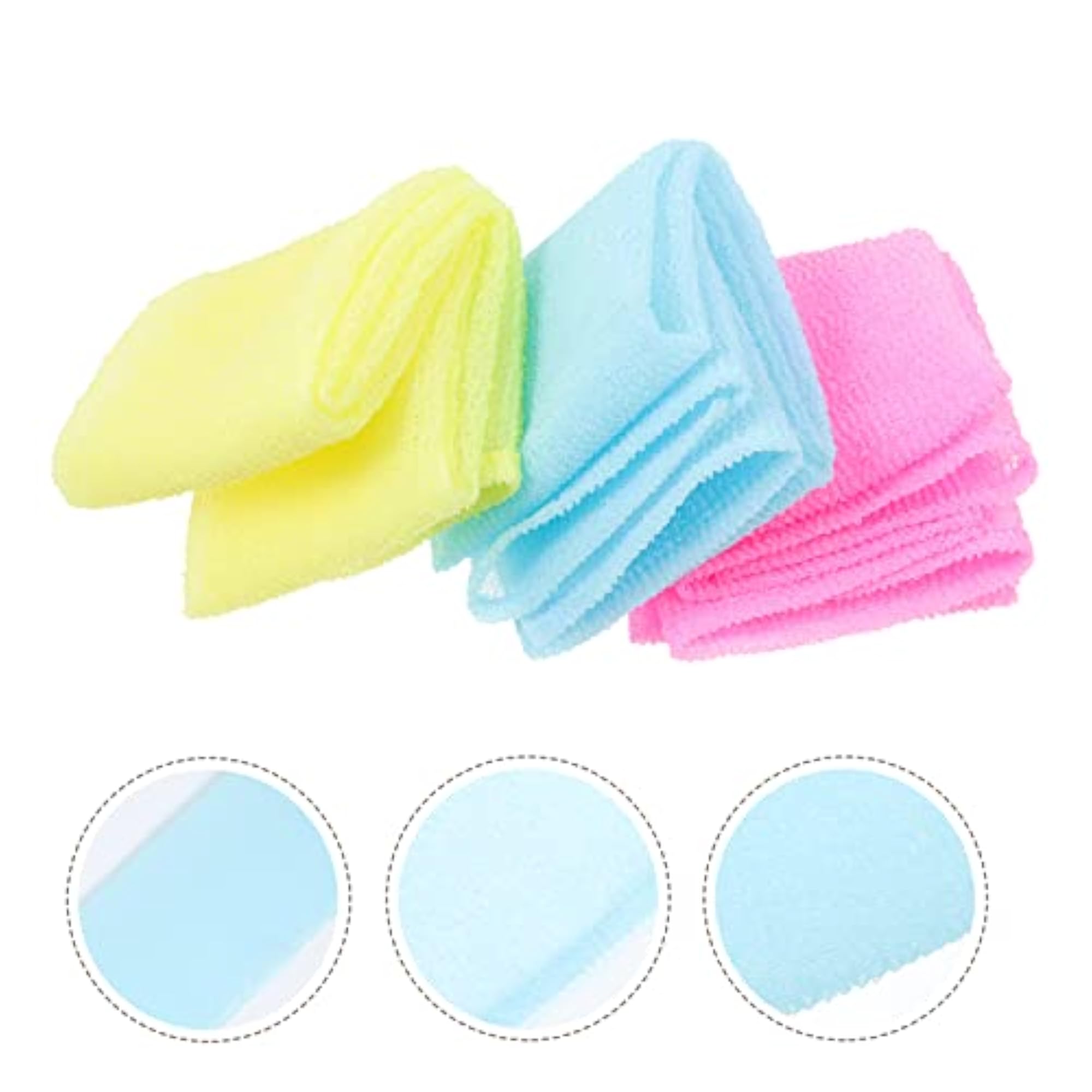 3Pcs Shower Towel Back Scrubber Strap Exfoliator